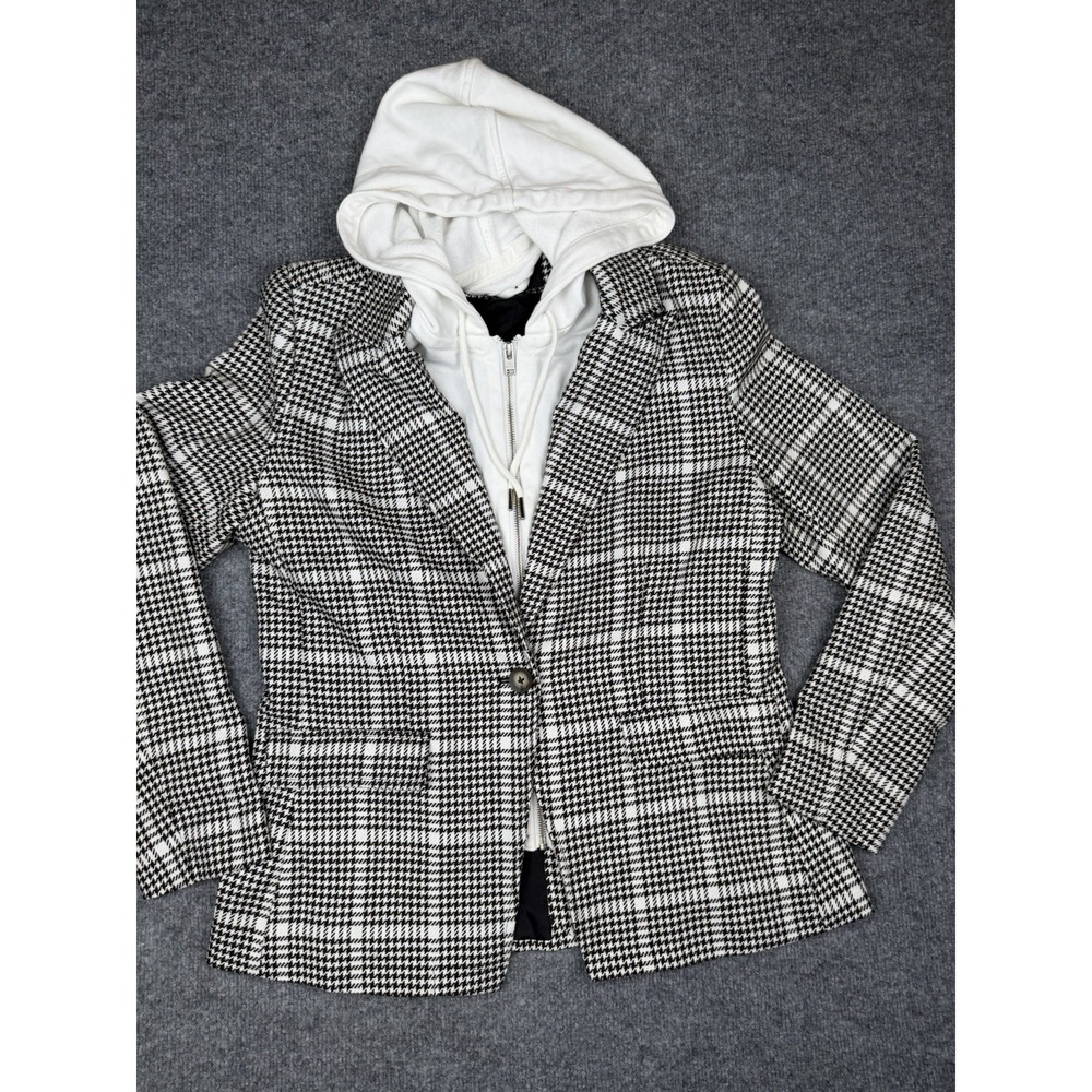 Blue Revival Women's Hooded Helen Blazer Size Medium Houndstooth